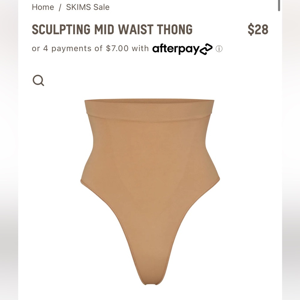 SKIMS brand new mid waist sculpting thong in ocre size s/m